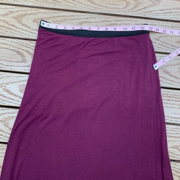 Free People Burgundy Side Slit Maxi Skirt - Picture 8 of 12